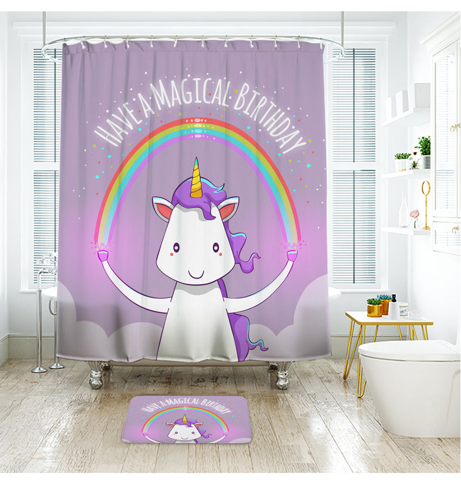 Unicorn Kids Shower Curtain –